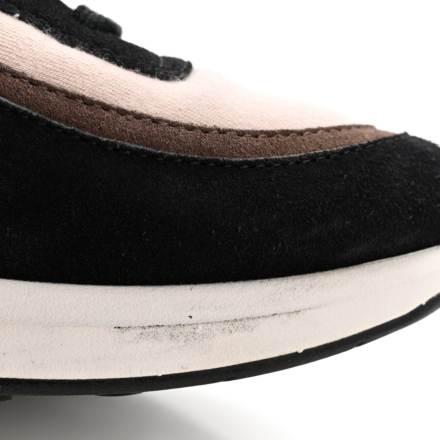 Suede Calfskin Fabric CC Sneakers 36 Dark Grey Light Pink