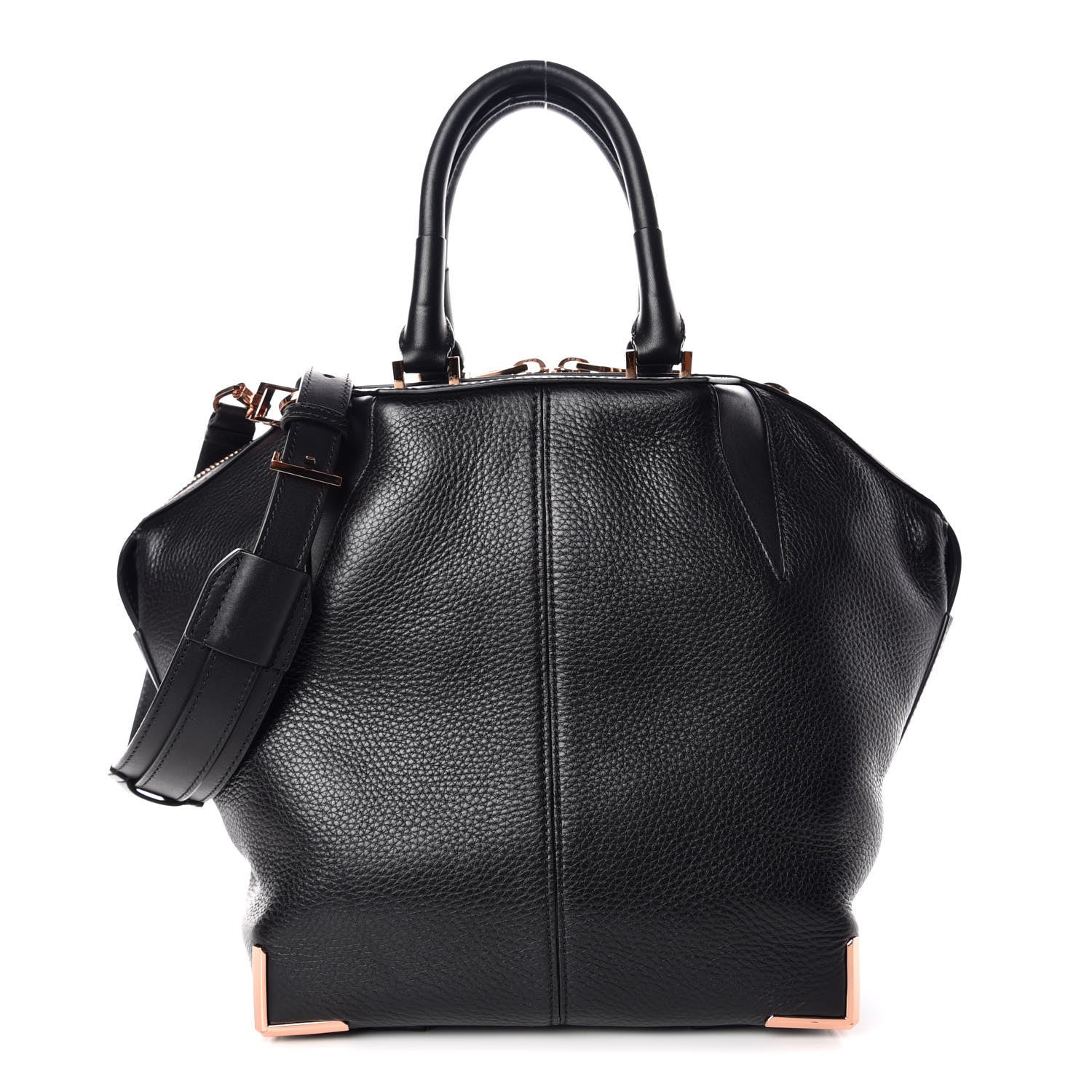 Alexander Wang Pebbled Calfskin Small Emile Soft Black Rose Gold Hardware 1 of 10