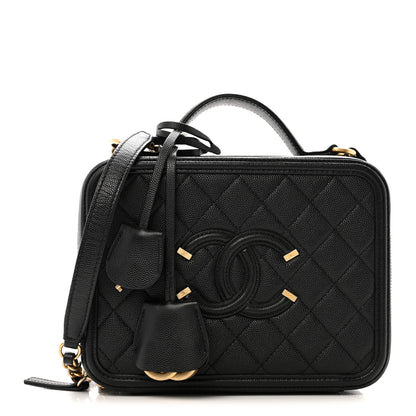 Chanel Caviar Quilted Medium CC Filigree Vanity Case Black 1 of 14