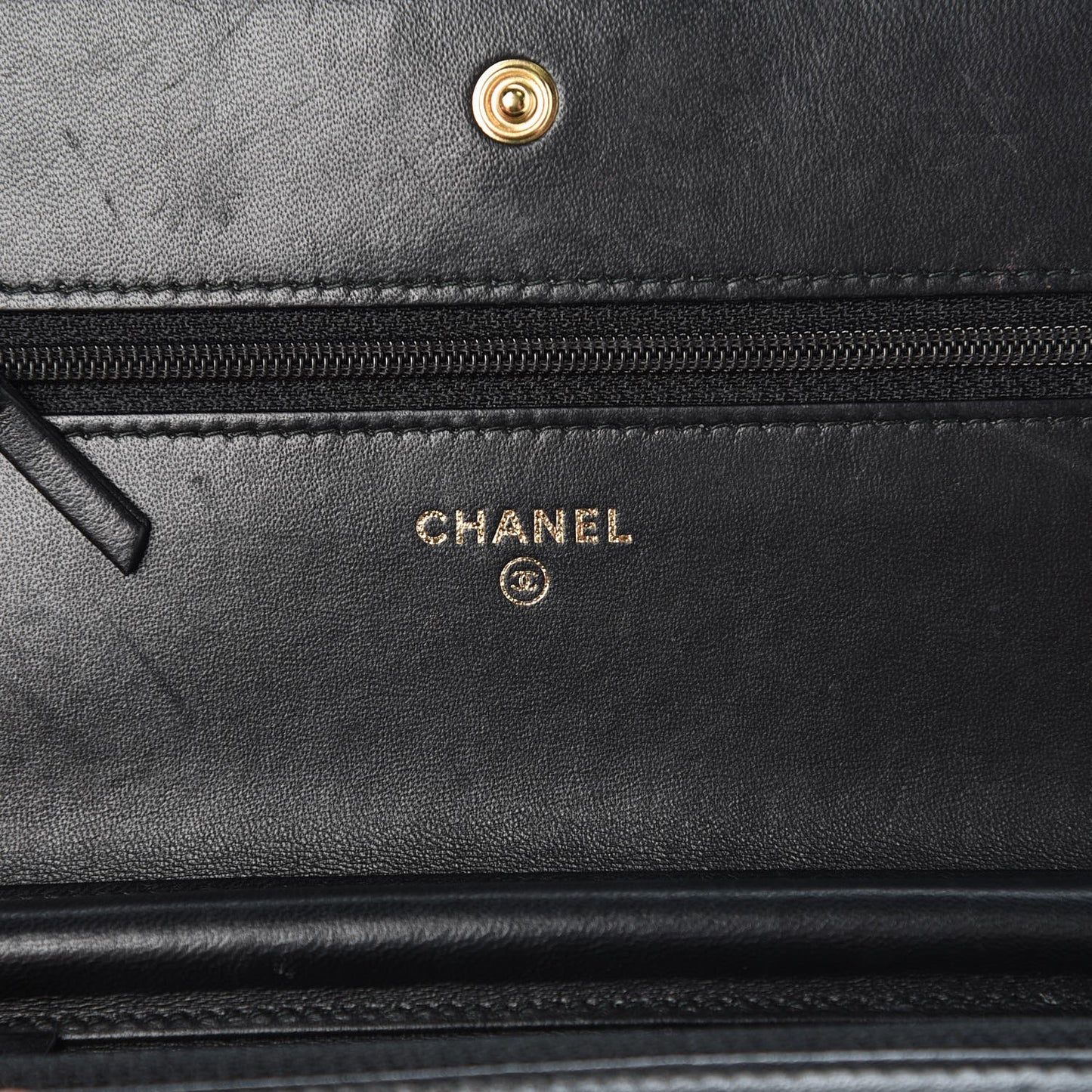 Lambskin Quilted Boy Wallet On Chain WOC Black