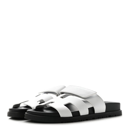 Hermes Calfskin Womens Chypre Sandals 36 White 3 of 11