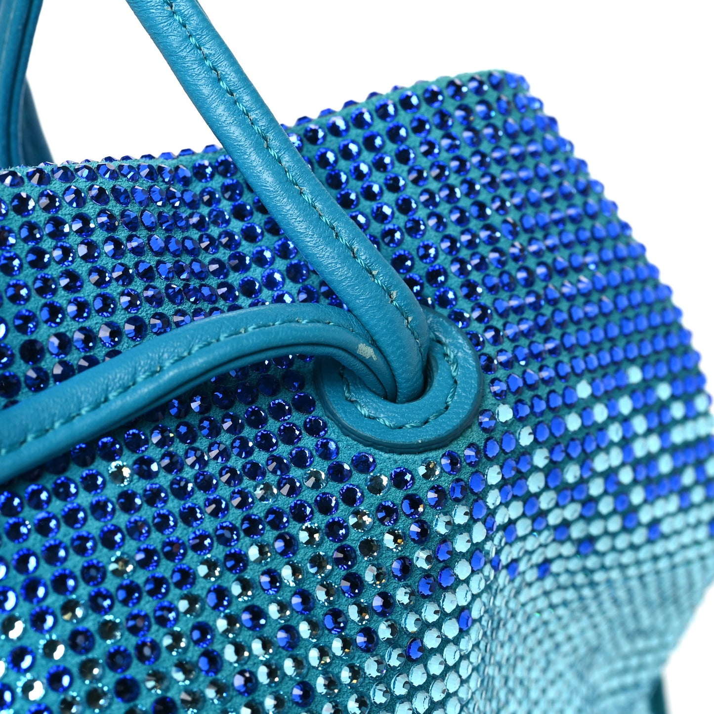 Suede Crystal Pouch Blue Multicolor