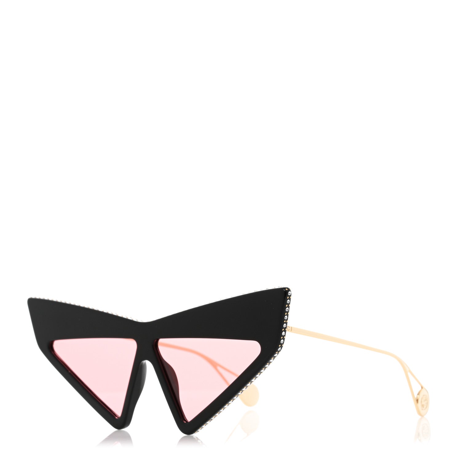 Gucci Acetate Crystal Geometric Sunglasses GG0430S Black 1 of 8