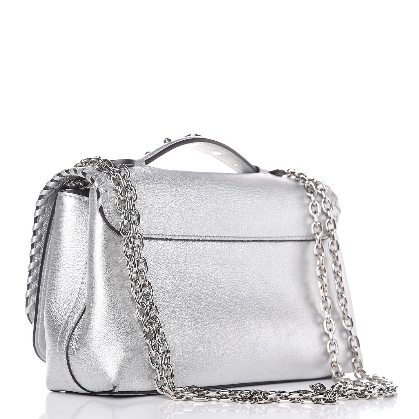 Cuir Plume Ecume Very Chain Bag Argent