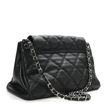 Chanel Calfskin Double Stitch Large Hamptons Flap Bag Black 3 of 10