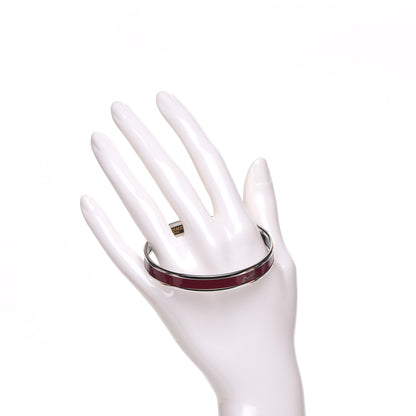 Hermes Enamel Printed Narrow Caleche Bracelet 65 Rouge H 2 of 7