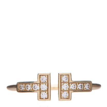 Tiffany 18K Yellow Gold Diamond T Wire Ring 52 6 1 of 6
