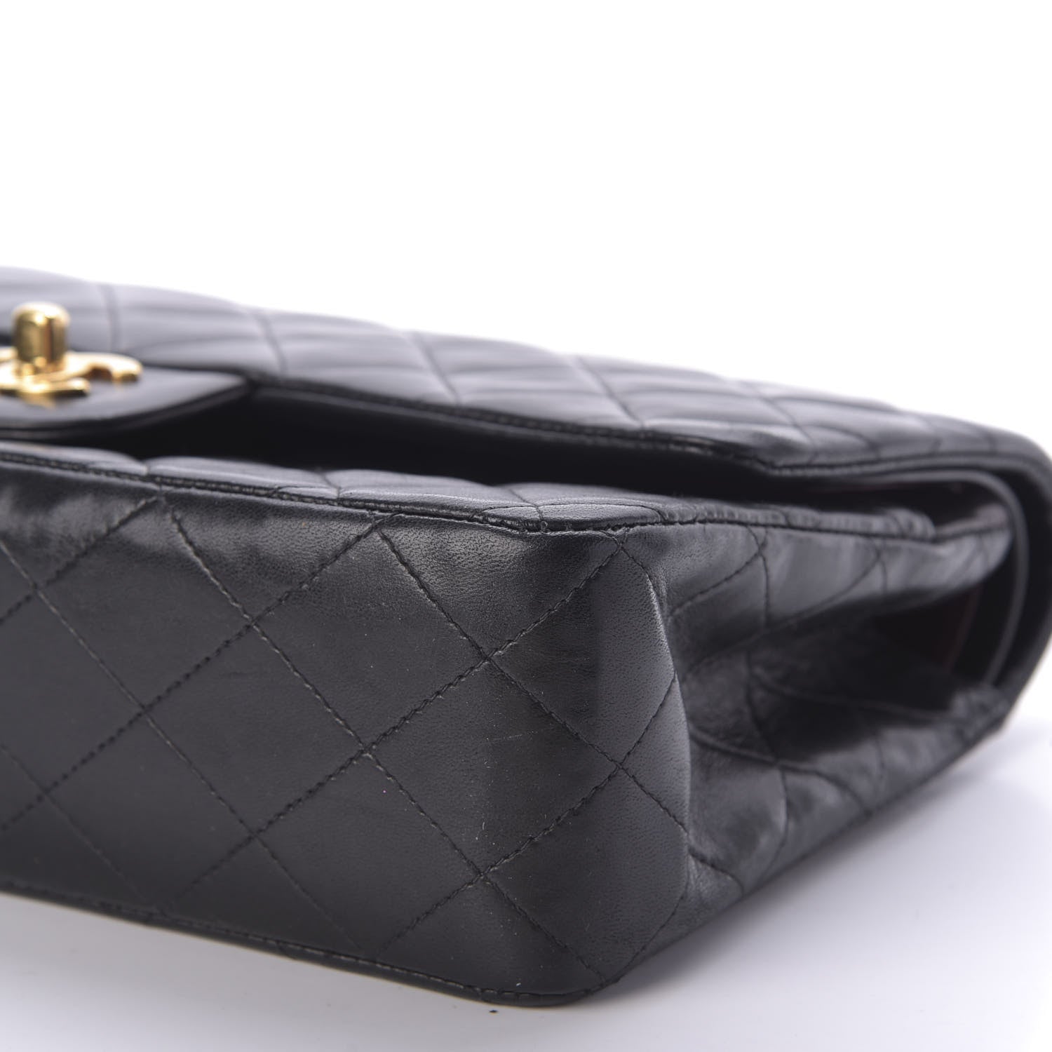 Chanel Lambskin Quilted Medium Double Flap Black 7 of 9