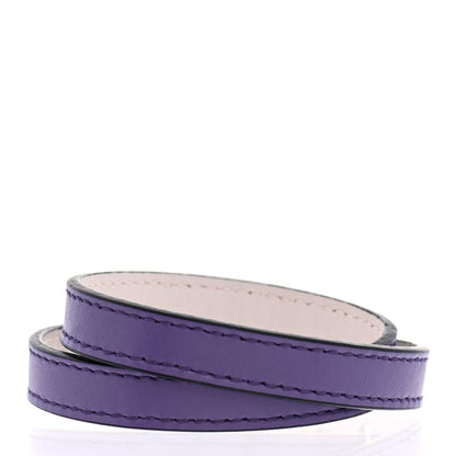 Bulgari Calfskin Serpenti Forever Double Coil Bracelet Purple 3 of 5