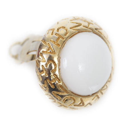 Chanel Metal CC Clip On Earrings White and Gold 3 of 4