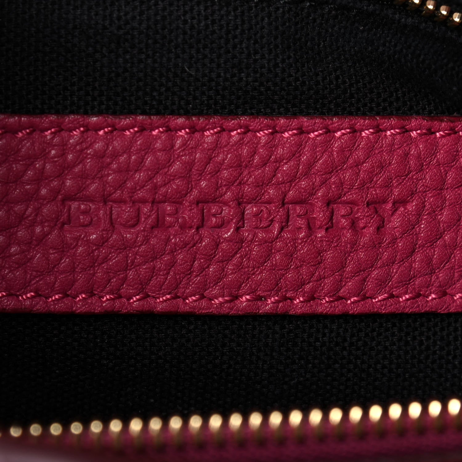 Burberry Grainy Calfskin House Check Medium Banner Tote Mahogany Red 6 of 14