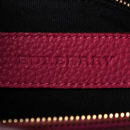 Burberry Grainy Calfskin House Check Medium Banner Tote Mahogany Red 6 of 14
