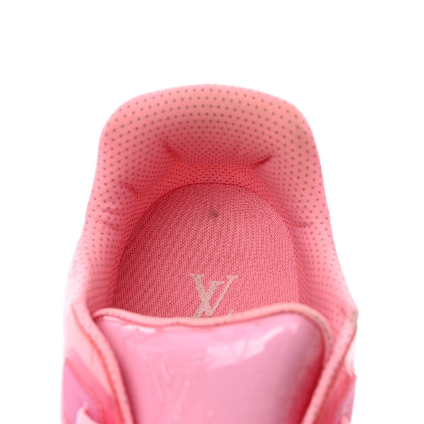 Mix Materials Transparent Monogram Mens LV Trainer Sneakers 11 Pink