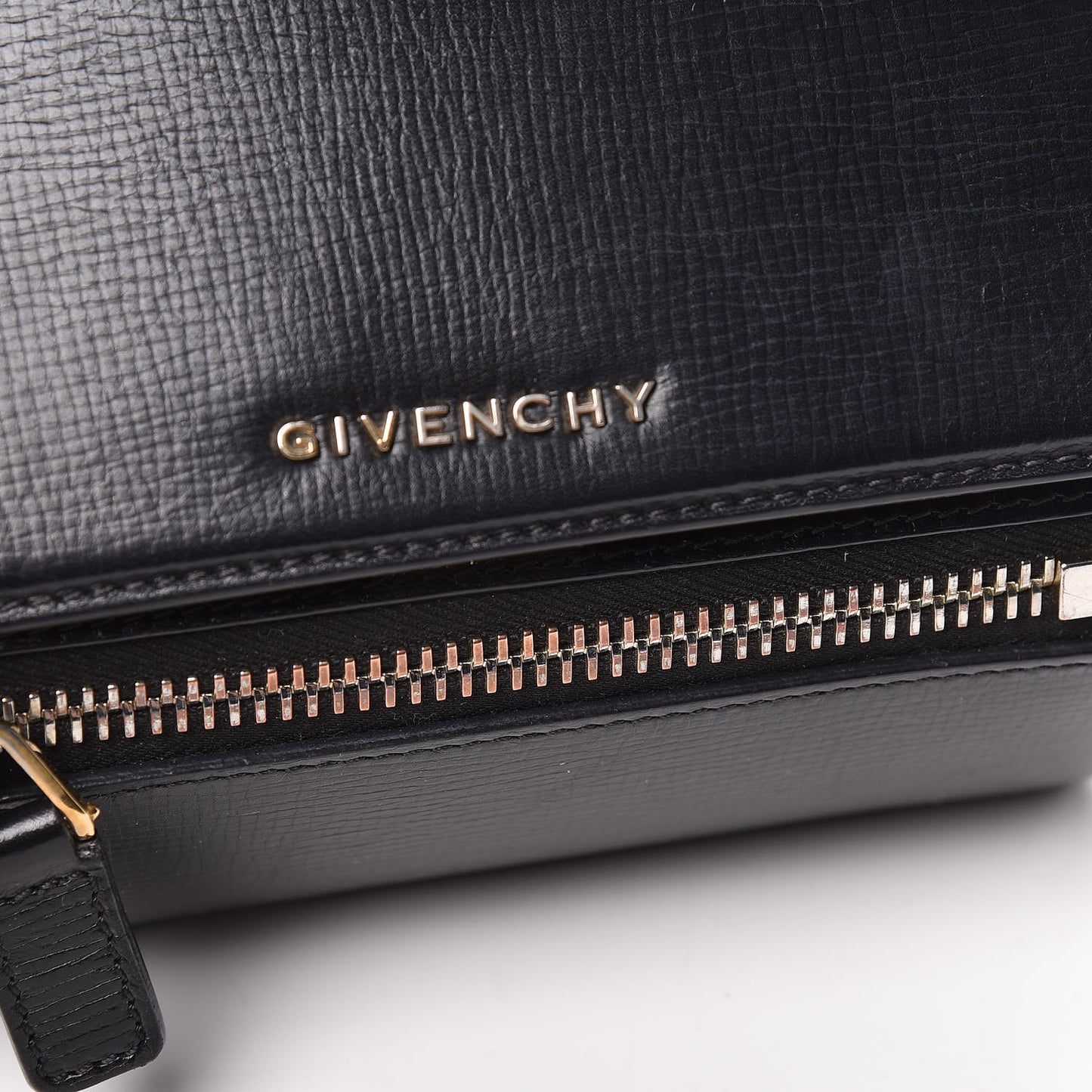 Textured Calfskin Mini Pandora Box Crossbody Bag Black
