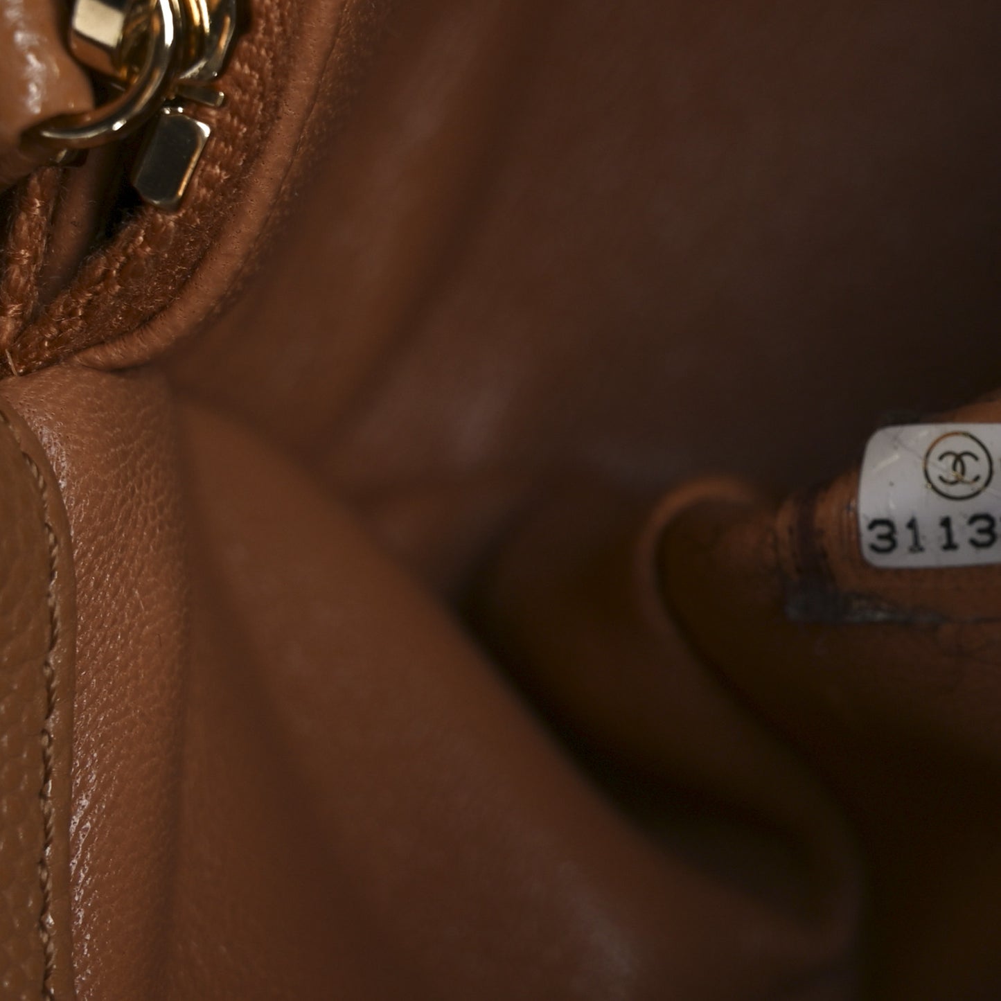 Caviar Quilted Small Coco Handle Flap Brown