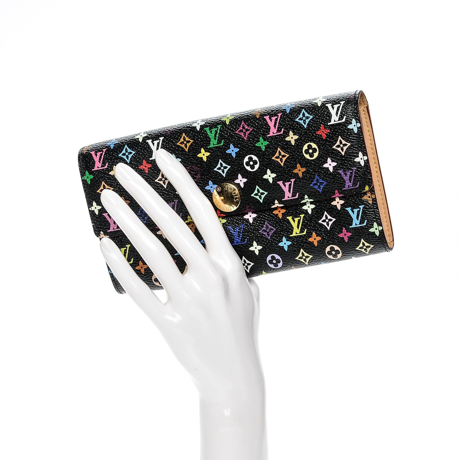 Louis Vuitton Monogram Multicolor Sarah Wallet Black 2 of 7