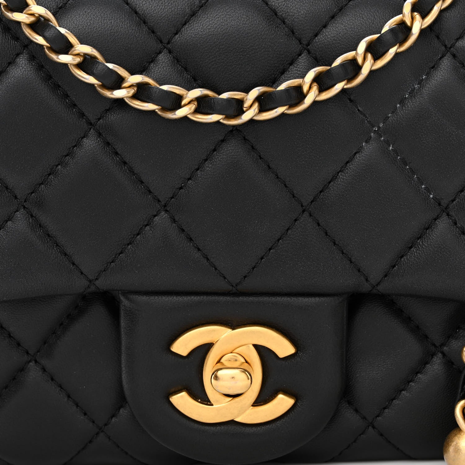 Chanel Lambskin Quilted Mini Pearl Crush Flap Black 10 of 12