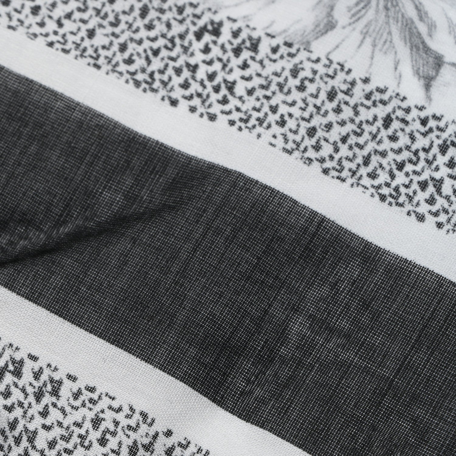 Christian Dior Cotton Toile De Jouy Scarf Black White 3 of 4