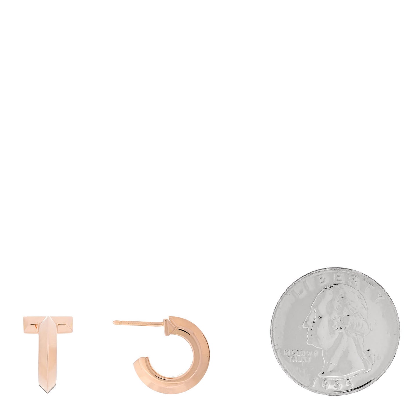 18K Rose Gold T1 Hoop Earrings