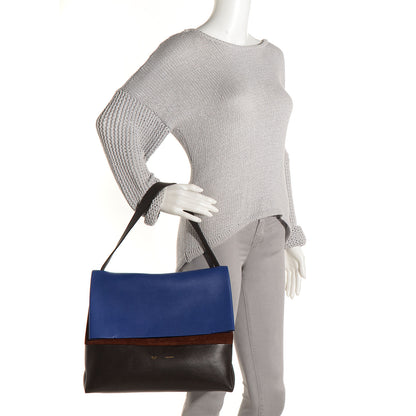 Celine Calfskin Suede All Soft Shoulder Bag Indigo 2 of 10