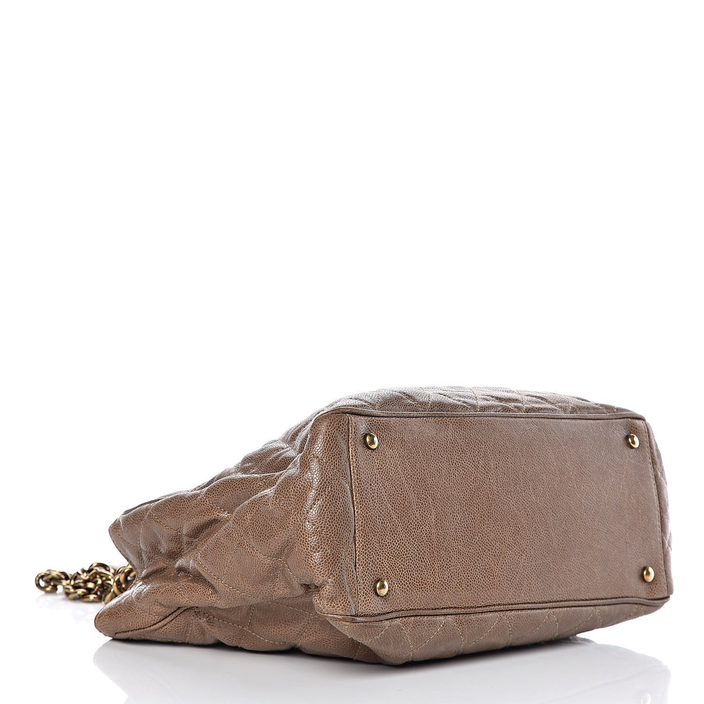 Glazed Caviar Quilted Small Shiva Tote Beige