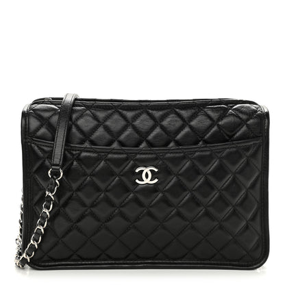Chanel Aged Calfskin Quilted Large Working Vibe Camera Case Black 1 of 10