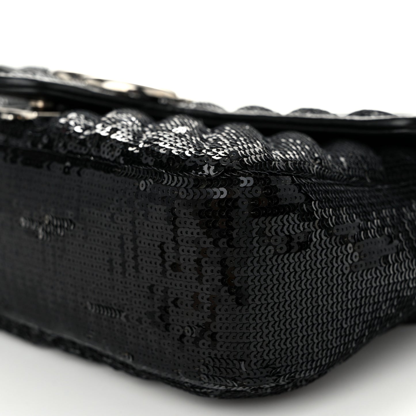 Sequin Matelasse Small GG Marmont Shoulder Bag Black
