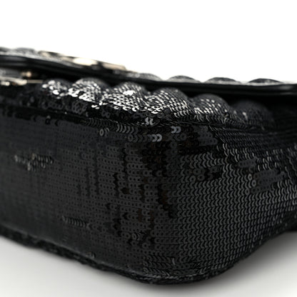 Gucci Sequin Matelasse Small GG Marmont Shoulder Bag Black 10 of 10