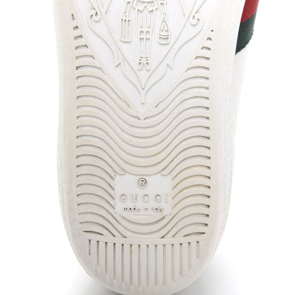 Gucci Calfskin Ayers Bee Embroidered Womens Ace Sneakers 37 White Green 7 of 8