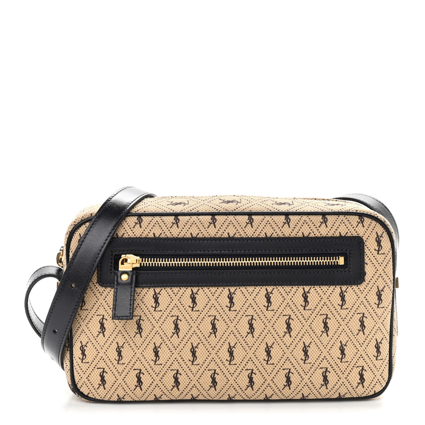 Canvas Monogram All Over Camera Bag Beige