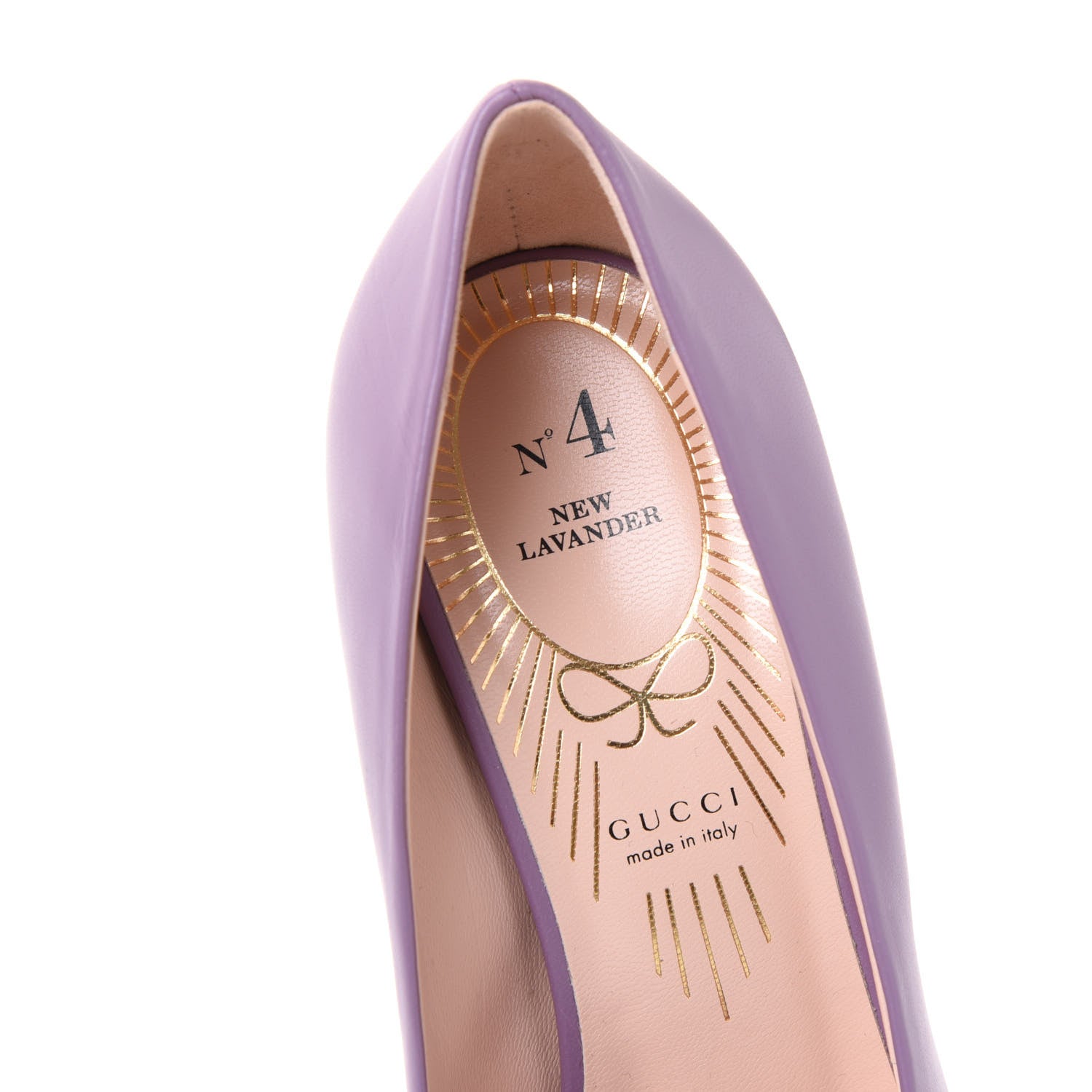 Gucci Nappa Bow High Heel Pumps 36 New Lavender 7 of 7