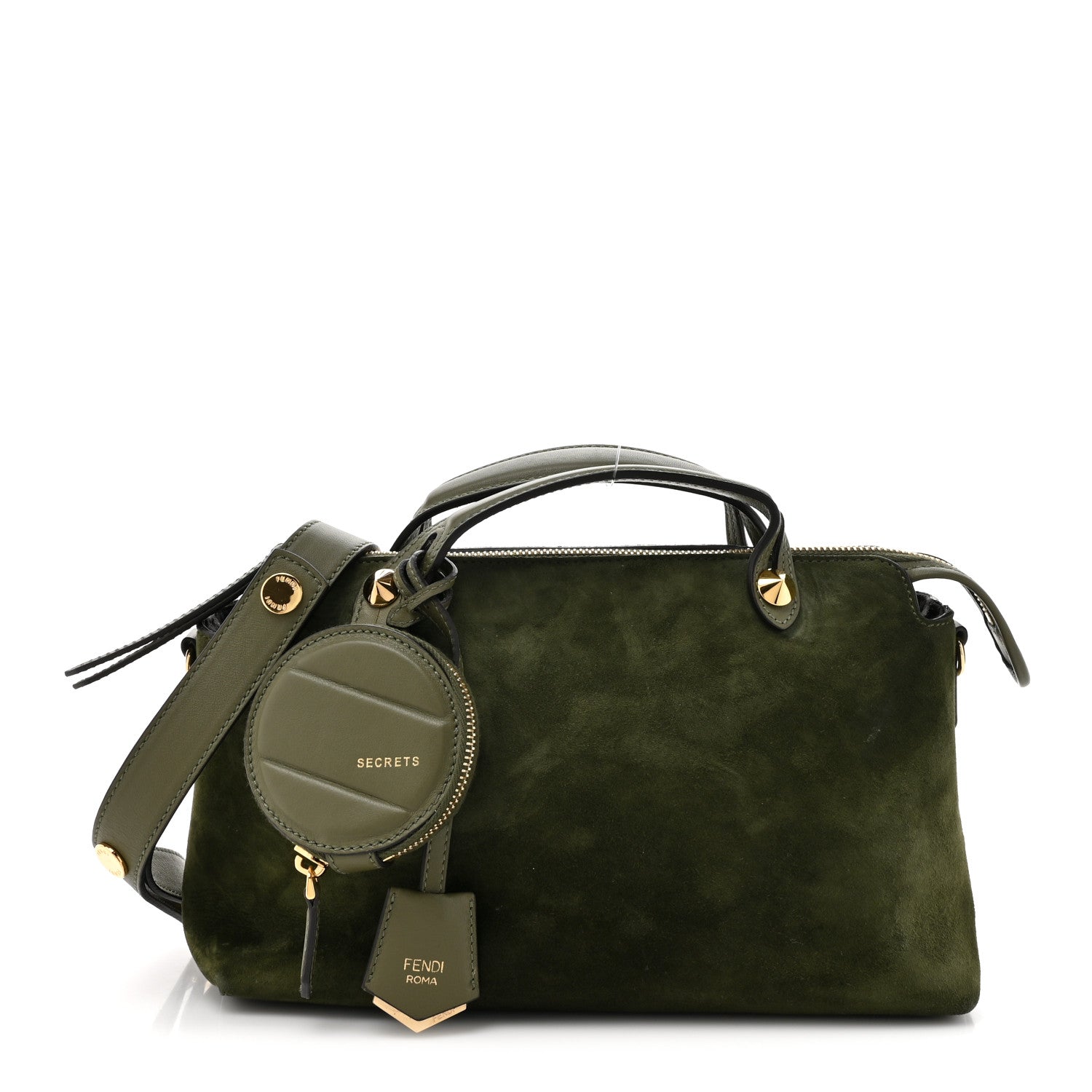 Fendi Suede Vitello Dolce Coin Pocket Medium By The Way Boston Bag Amazzonia Equatore 1 of 15