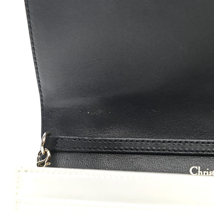 Christian Dior Patent Micro-Cannage Diorama Wallet on Chain Pouch White 12 of 15
