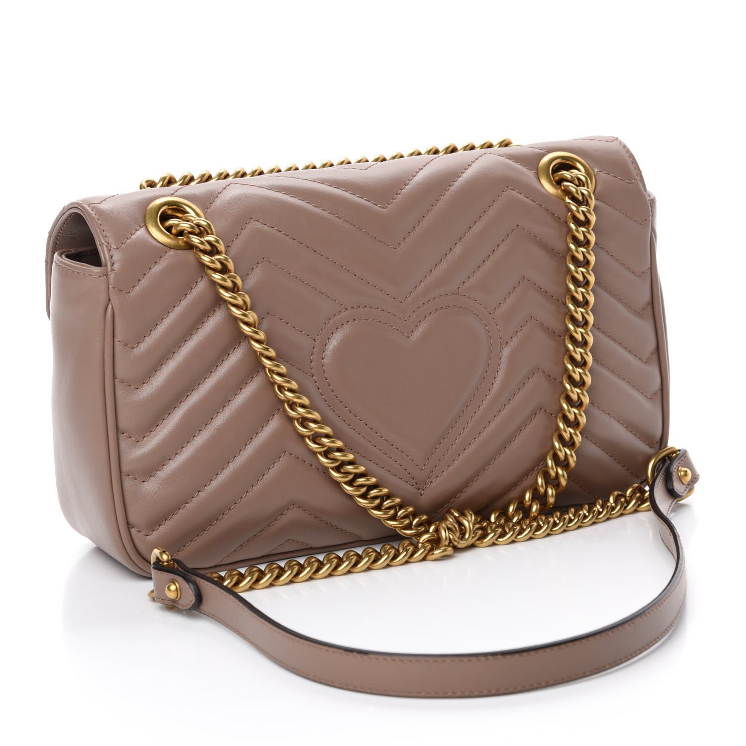 Gucci Calfskin Matelasse Small GG Marmont Shoulder Bag Porcelain Rose 4 of 11