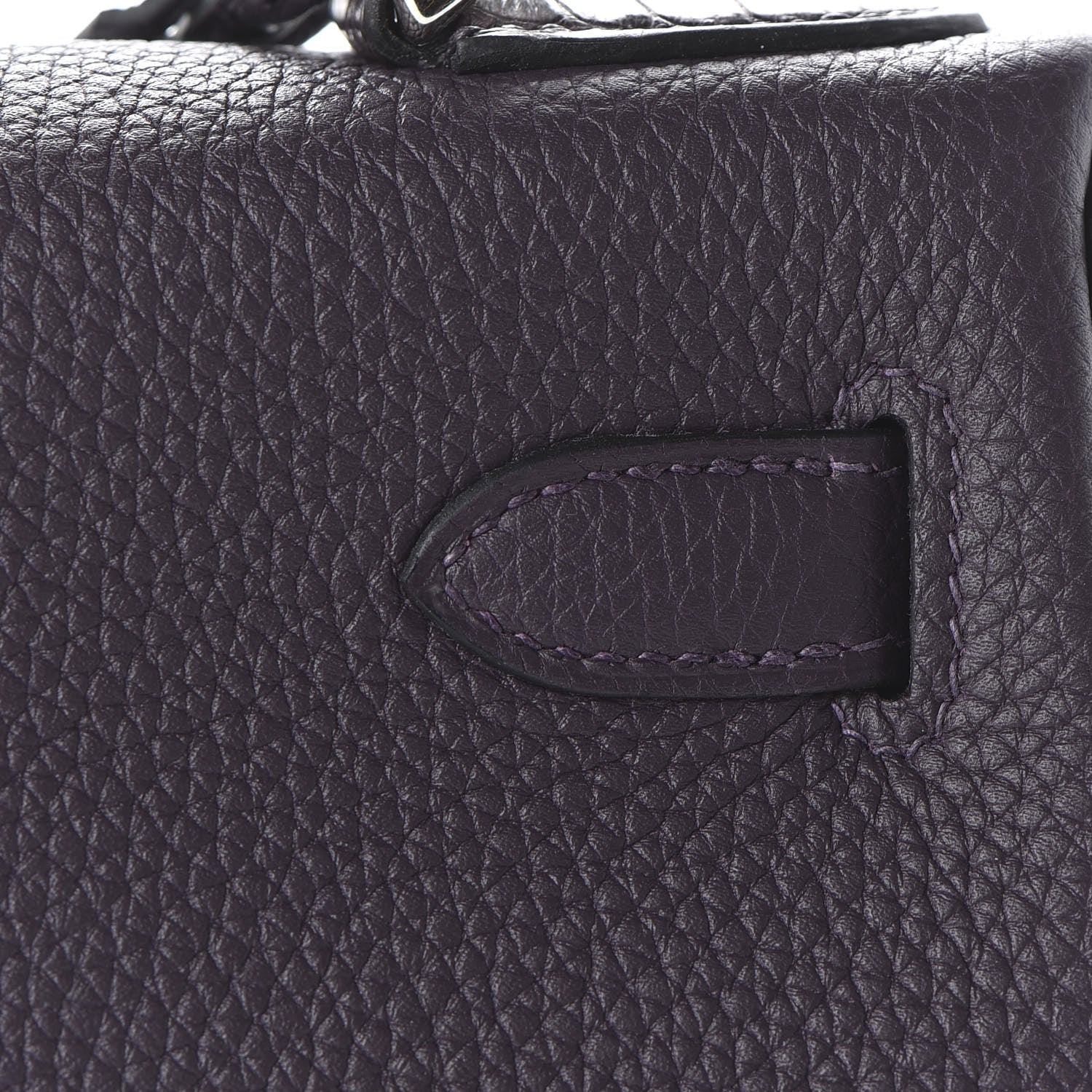 Hermes Togo Matte Alligator Kelly Retourne Touch 28 Raisin Prunoir 12 of 36