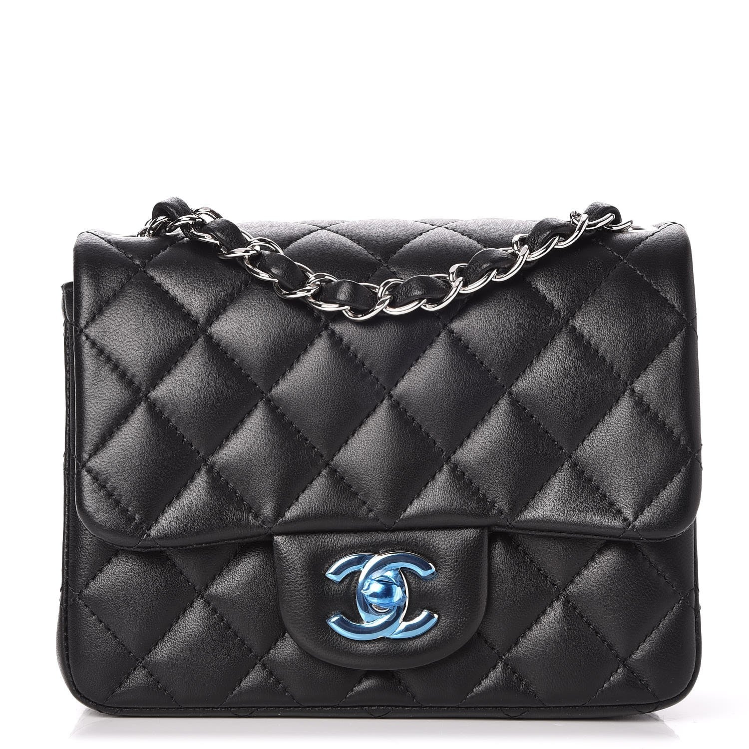 Chanel Lambskin Quilted Mini Square Flap Black 1 of 8
