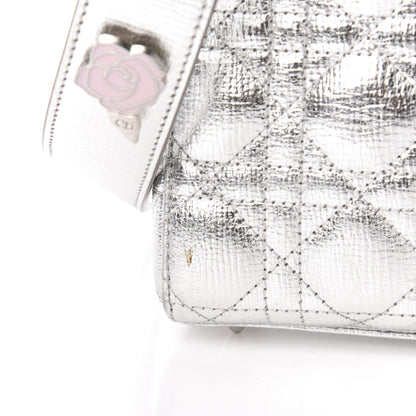 Christian Dior Metallic Grained Calfskin Cannage Small Lucky Badges My Lady Dior Silver 10 of 14