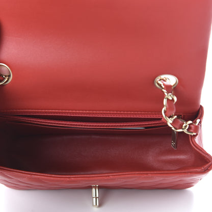 Chanel Lambskin Quilted Mini Rectangular Flap Red 5 of 11