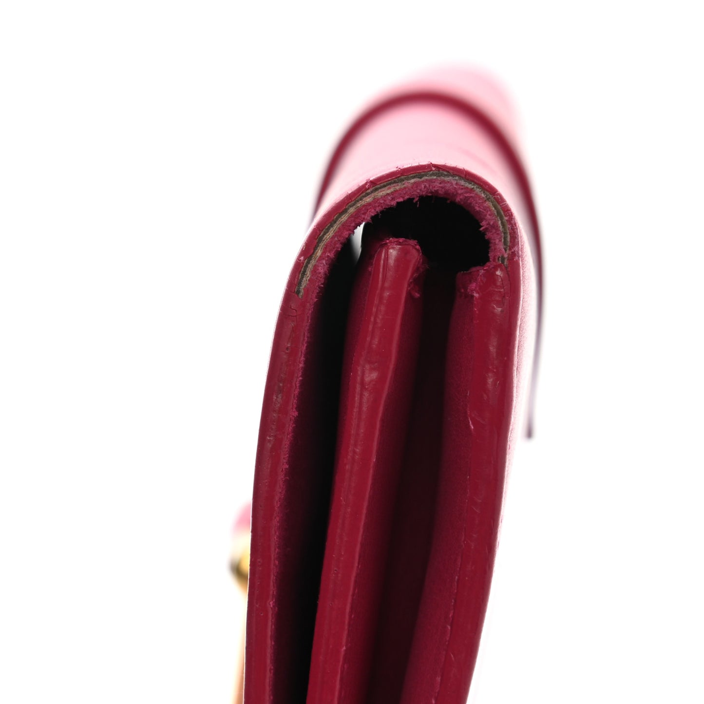 Calfskin Classic Y Ligne Clutch Fuchsia