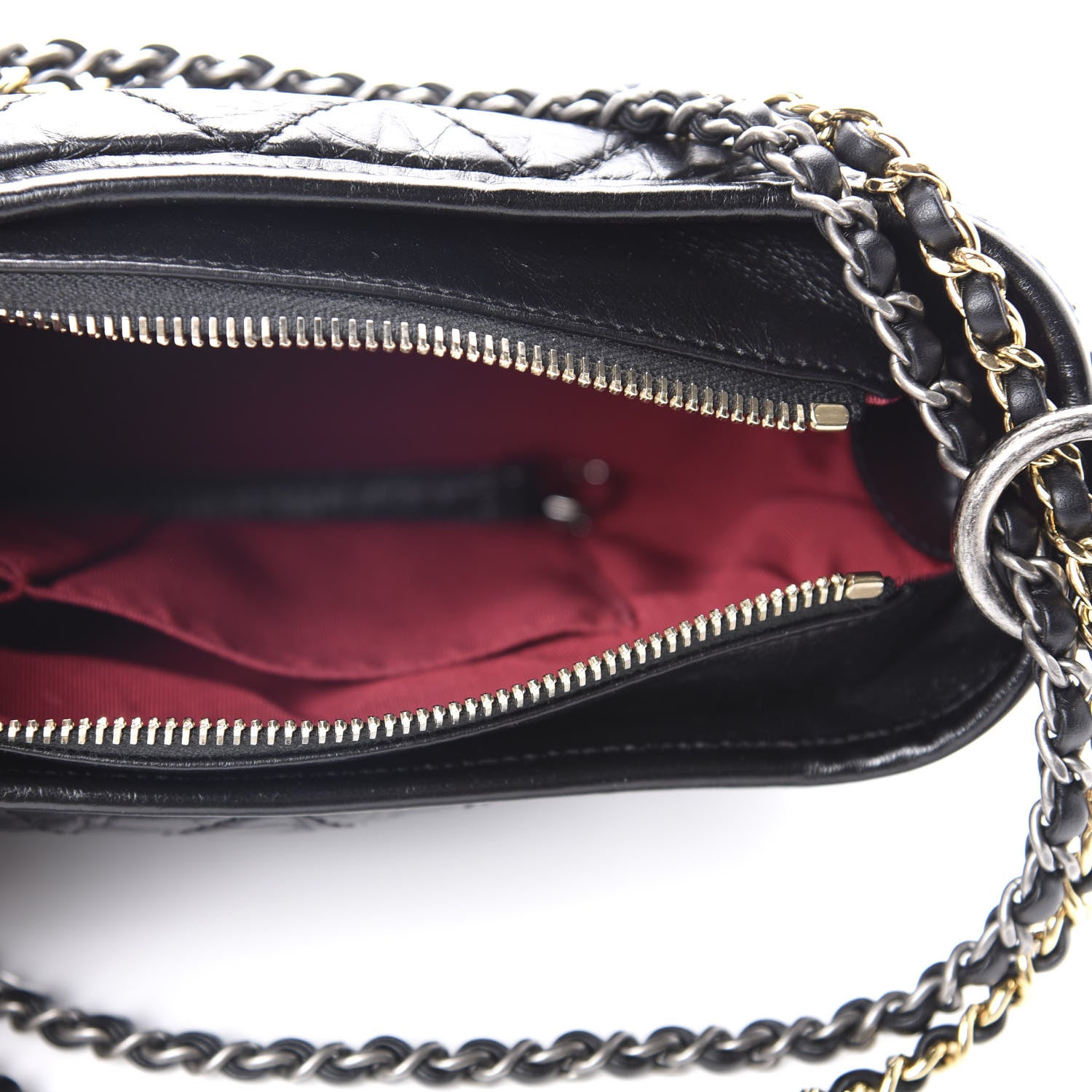 Chanel Aged Calfskin Quilted Small Gabrielle Hobo Black 5 of 10