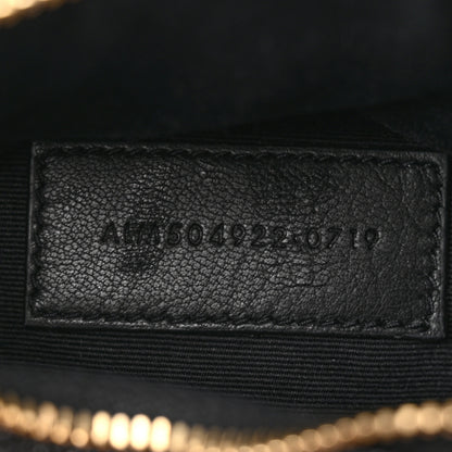 Saint Laurent Grain De Poudre Chevron Monogram Bill Pouch Black 7 of 11