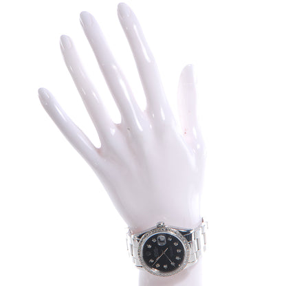 Rolex Stainless Steel Diamond 36mm Oyster Perpetual Datejust Watch Black 116244 2 of 7