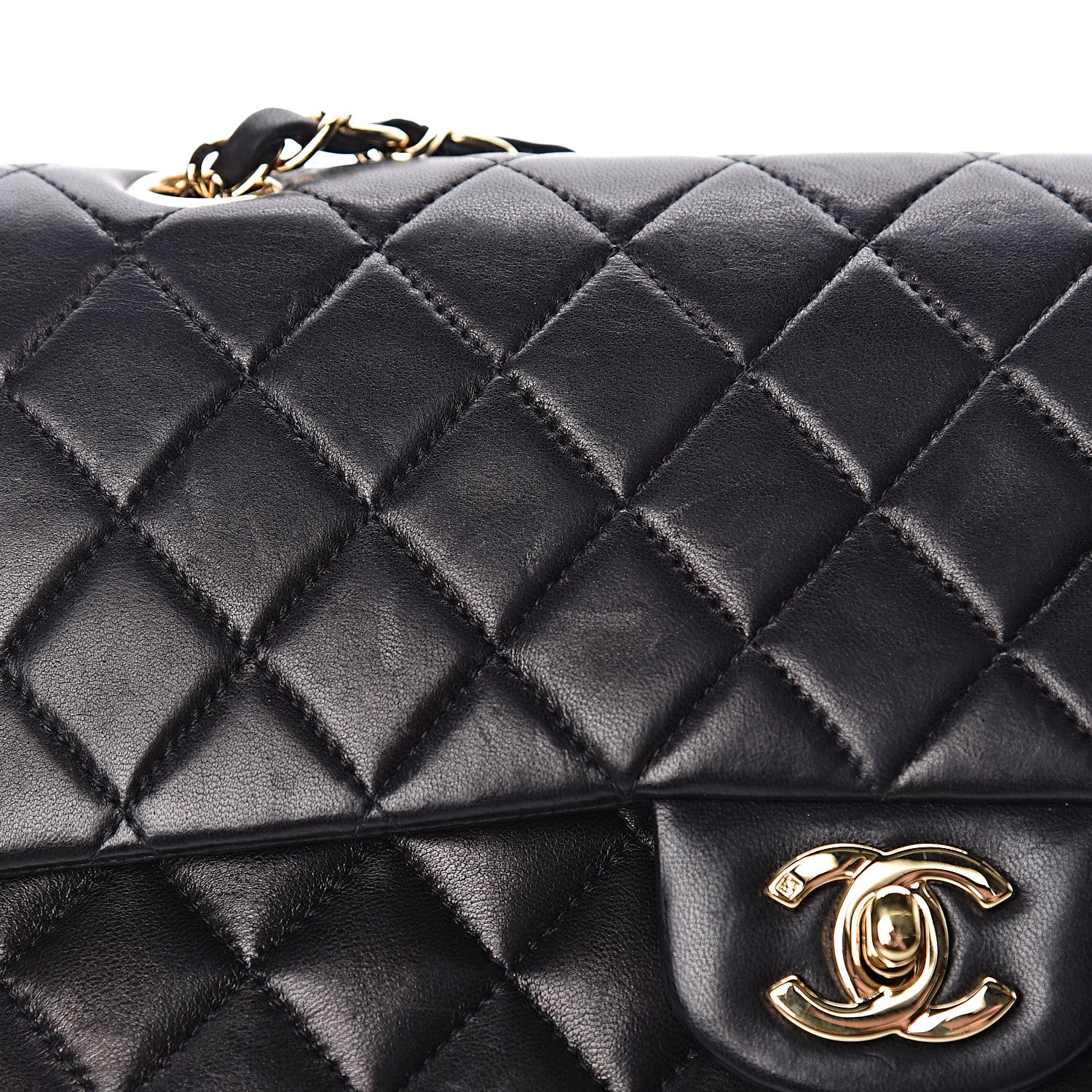 Chanel Lambskin Quilted Medium Double Flap Black 9 of 16