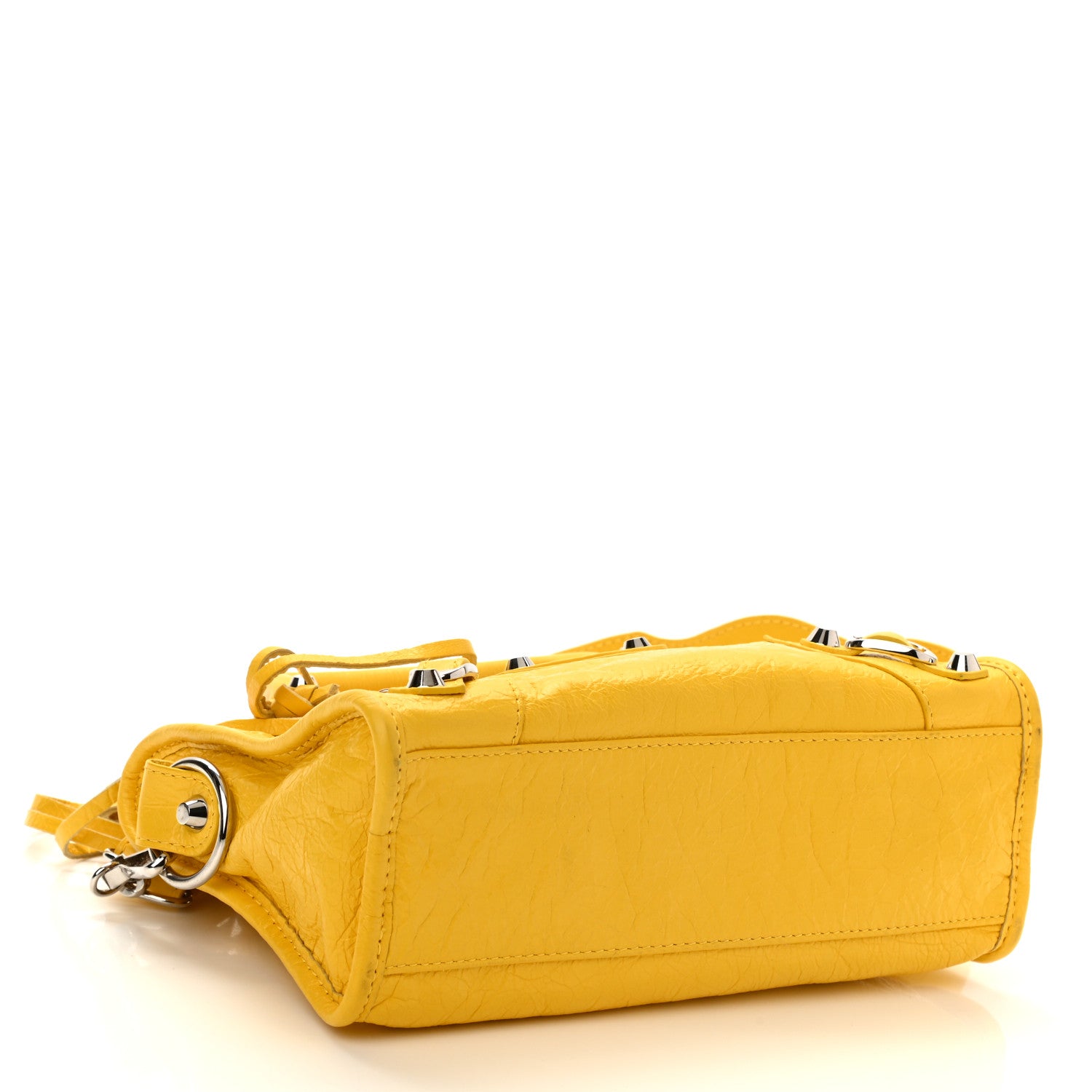 Balenciaga Agneau Classic Silver Hardware Mini City Yellow 4 of 8