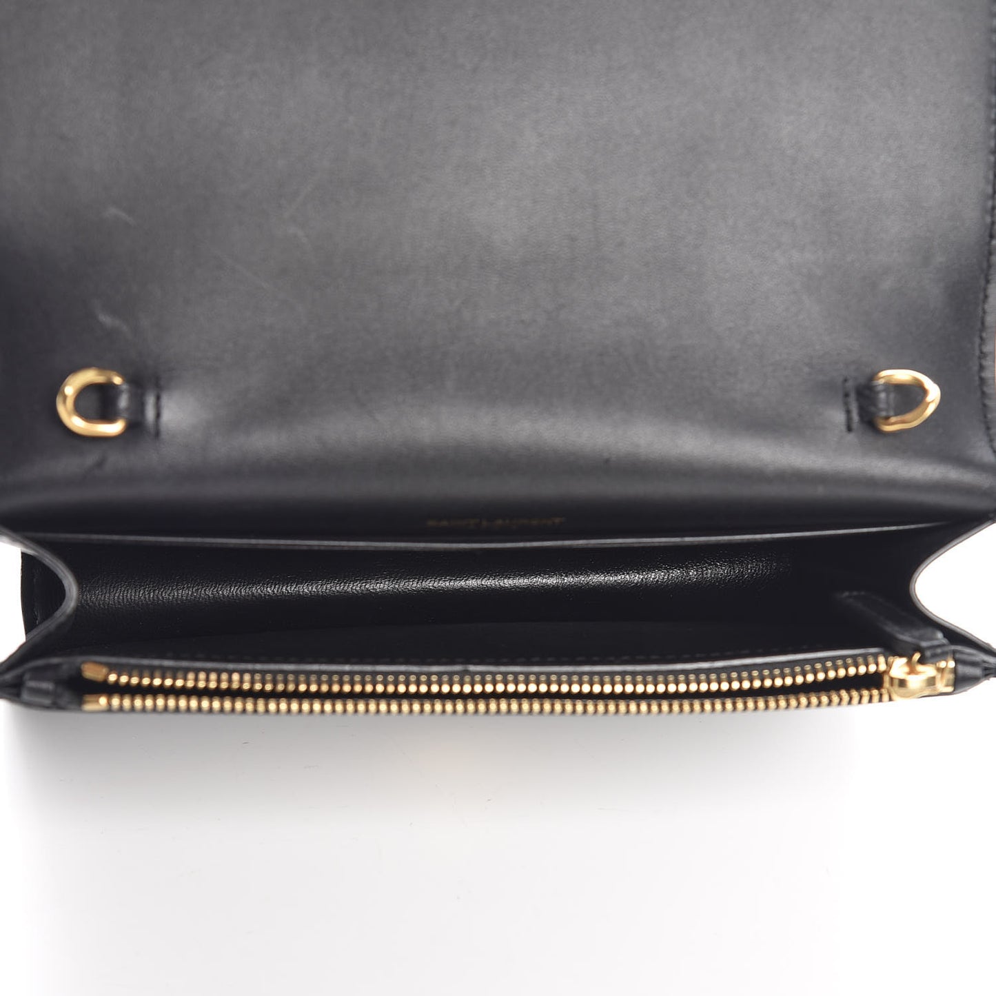 Smooth Calfskin Classic Monogram Kate Tassel Chain Wallet Black