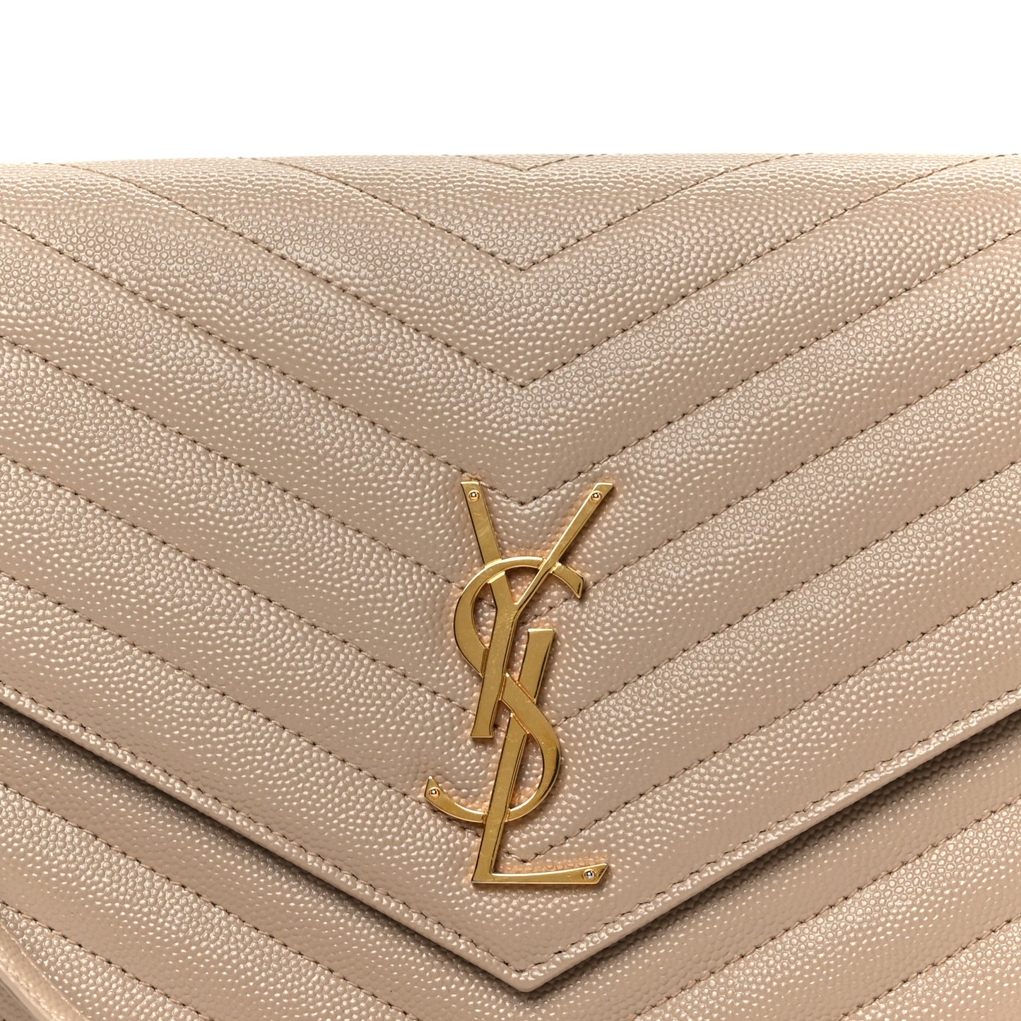 Grain De Poudre Matelasse Chevron Monogram Envelope Clutch Dark Beige