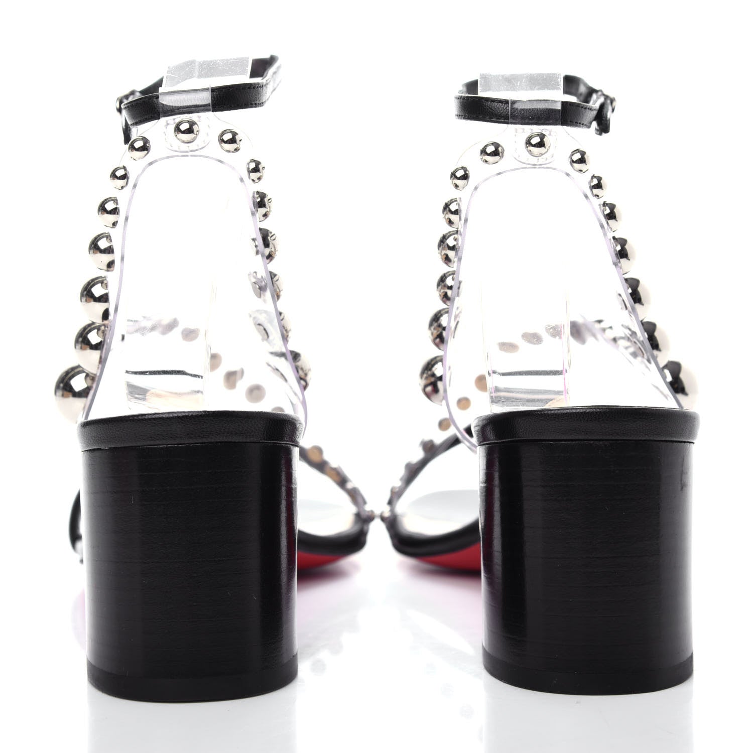 Christian Louboutin Calfskin PVC Corinne 55 Sandals 39 Black 7 of 10