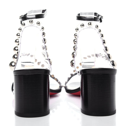 Christian Louboutin Calfskin PVC Corinne 55 Sandals 39 Black 7 of 10