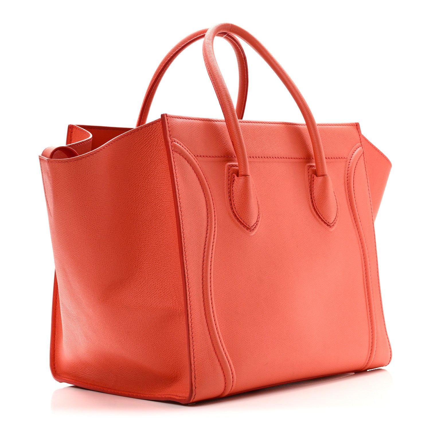 Celine Grained Calfskin Medium Phantom Luggage Coral 3 of 9
