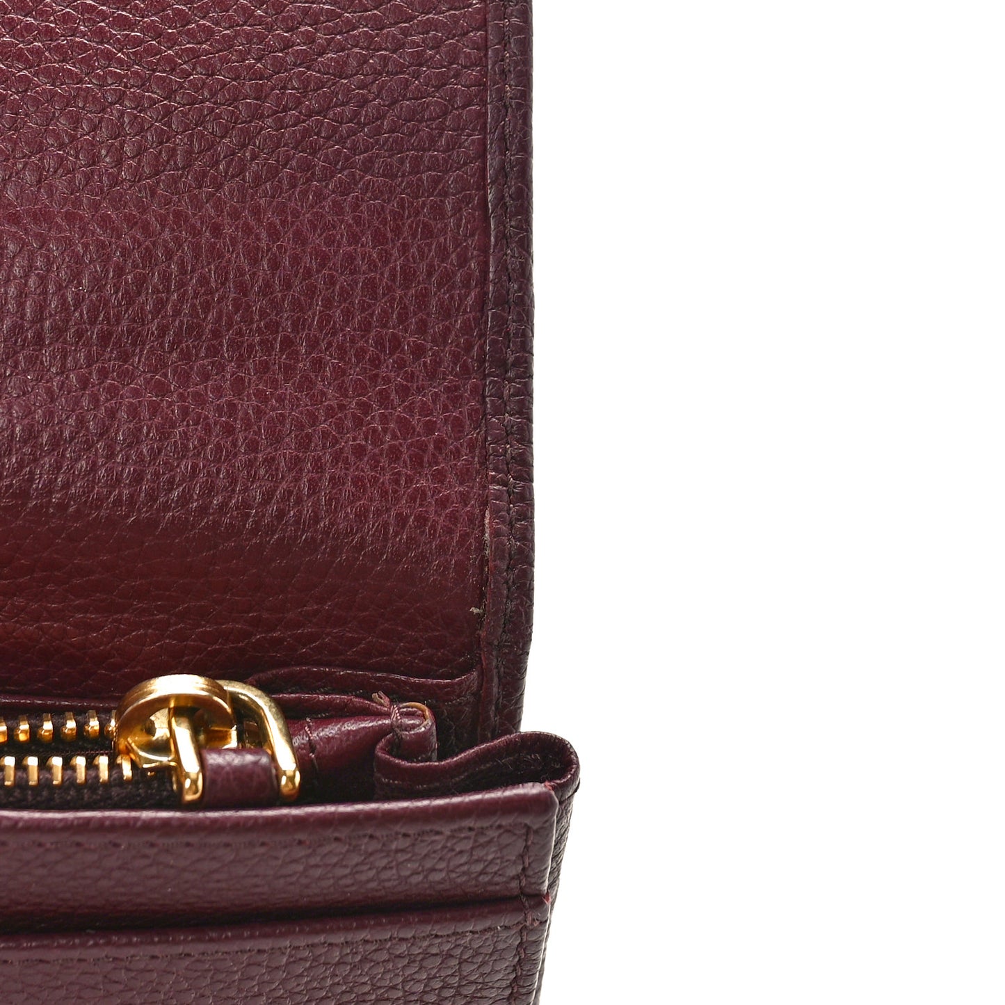 Vitello Daino Metal Small Continental Flap Wallet Granato